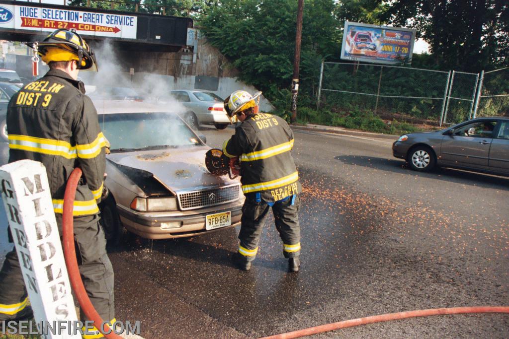 Car Fire, Green Street and Middlesex Essex Turnpike, May 2004.