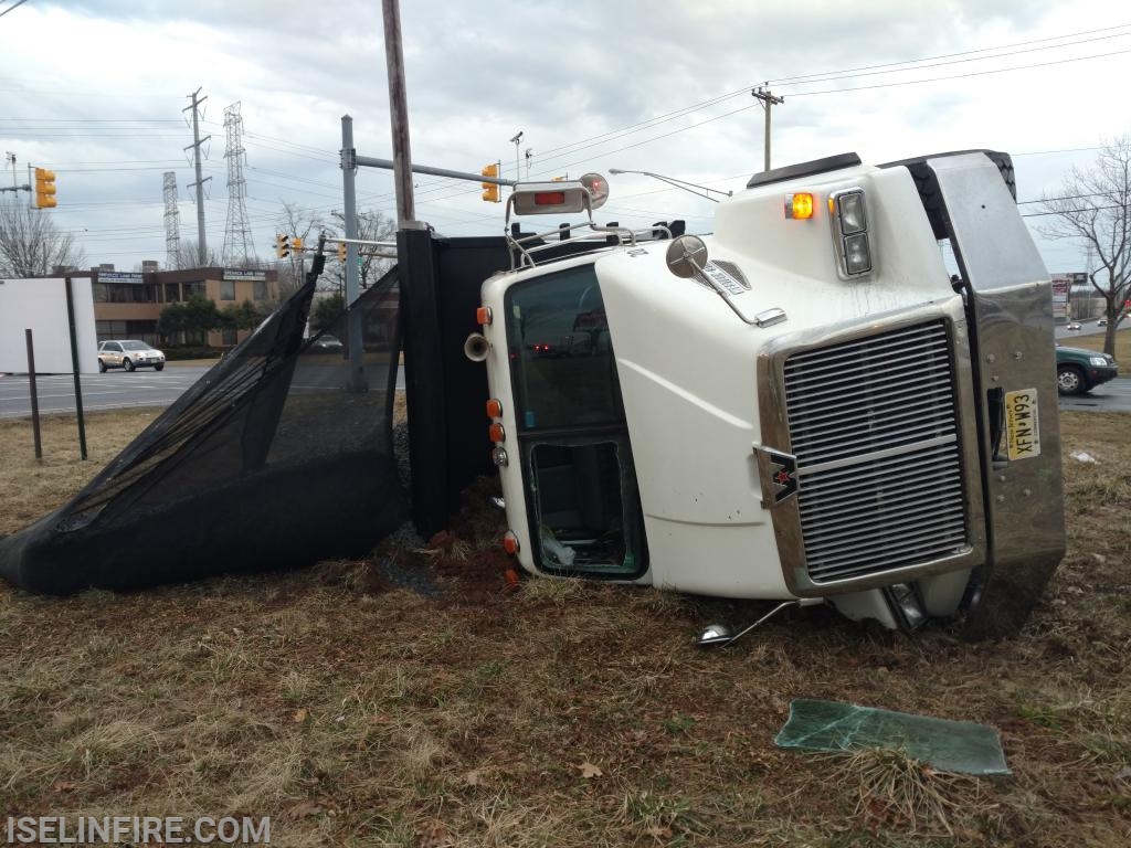 Gravel truck MVA/roll over Route 1 North & Green Street March 15, 2019.