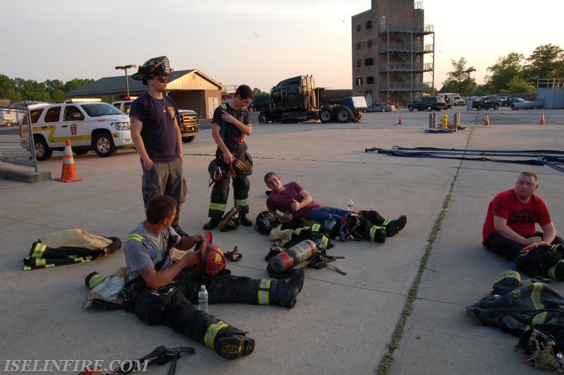 Resting between burns, Somerset County Fire Academy, May 18, 2017.