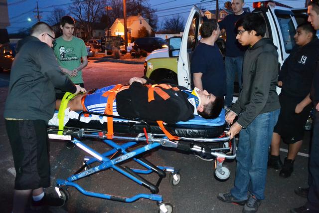 Patient stabilization and packaging drill with Woodbridge EMS, March 11, 2014.