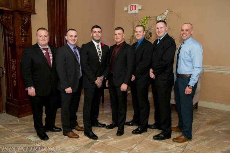 Former Explorers (L-R): Pete Rebovich, Nick Farese, Mike Ortiz, Rick Hoydis, Justin McGhee, Pat McGhee, Tom McDonald at the Fire Company Dinner, February 4, 2017.