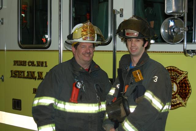 Fire Company Legacy: Chief Brian Bennett with son Tim.