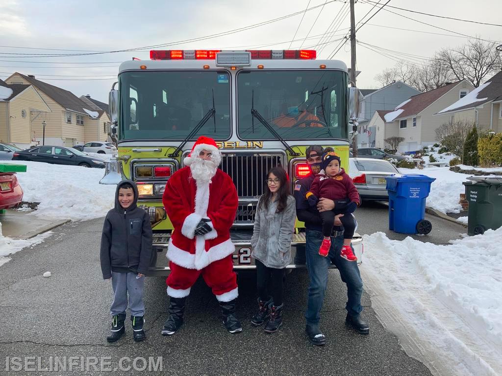 Santa visits the fire district, December 20, 2020.