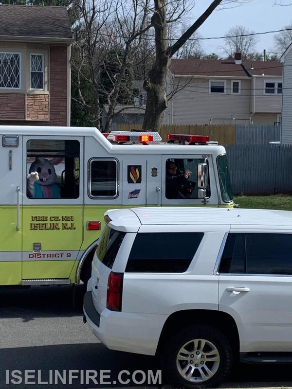 The Fire Company escorted the Easter Bunny through the neighborhood, March 27, 2021.